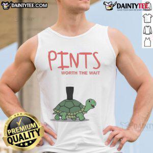 Cute Pints Worth The Wait Turtle Tank Top featuring a playful turtle design, perfect for summer casual wear.