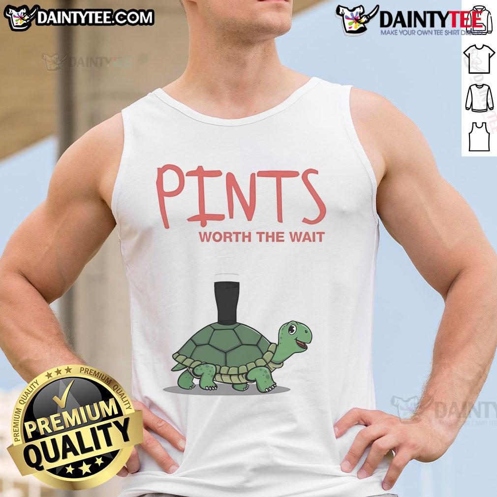 Cute Pints Worth The Wait Turtle Tank Top featuring a playful turtle design, perfect for summer casual wear.