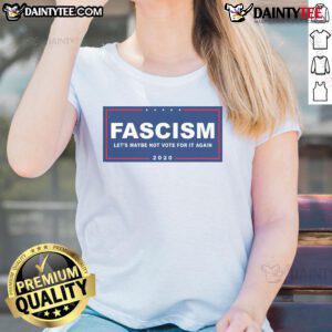 Funny Anti-Trump Pro-Biden campaign sign parody on a ladies tee, highlighting humor in political activism.