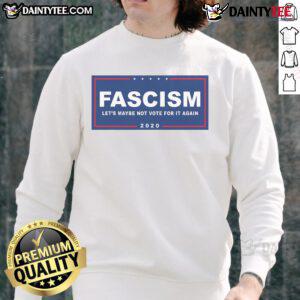 Funny anti-Trump pro-Biden campaign sign parody on a stylish sweatshirt, showcasing humor in political fashion.
