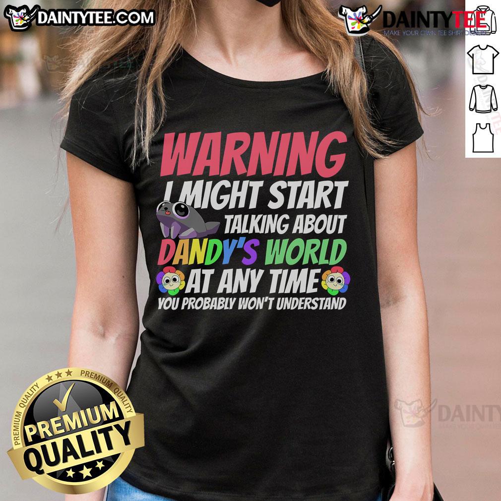 Alt Text: Funny Dandy's World characters on a ladies tee, showcasing playful designs and vibrant colors for fans of Dandy's World.