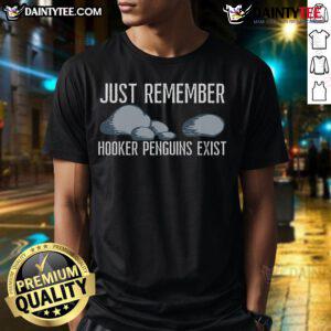 Funny Hooker Penguins t-shirt for penguin lovers and marine biologists featuring playful penguin graphics.
