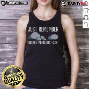 Funny hooker penguins graphic tank top for marine biologists and penguin lovers, showcasing playful penguin illustrations.