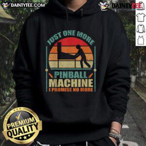 Funny vintage sunset hoodie featuring a pinball machine design, perfect for gamers and retro fashion lovers.