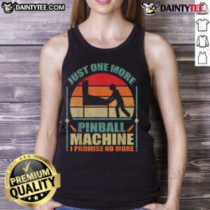 Funny vintage sunset tank top featuring a pinball machine design, perfect for retro gaming and casual wear enthusiasts.