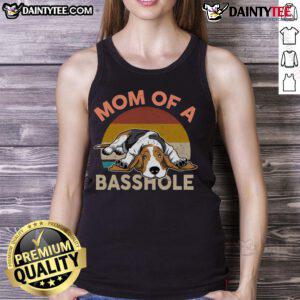 Funny mom of a basshole Basset Hound tank top featuring a playful design for dog lovers and humor enthusiasts.
