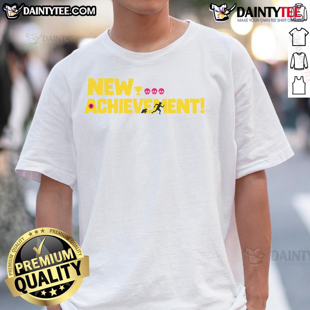 Funny New Achievement Unlocked Survival Mode T-Shirt featuring humorous gaming graphics and vibrant colors for gamers.