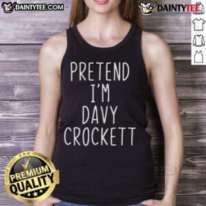 Funny pretend I'm Davy Crockett lazy Halloween costume tank top featuring a playful design for a fun holiday look.
