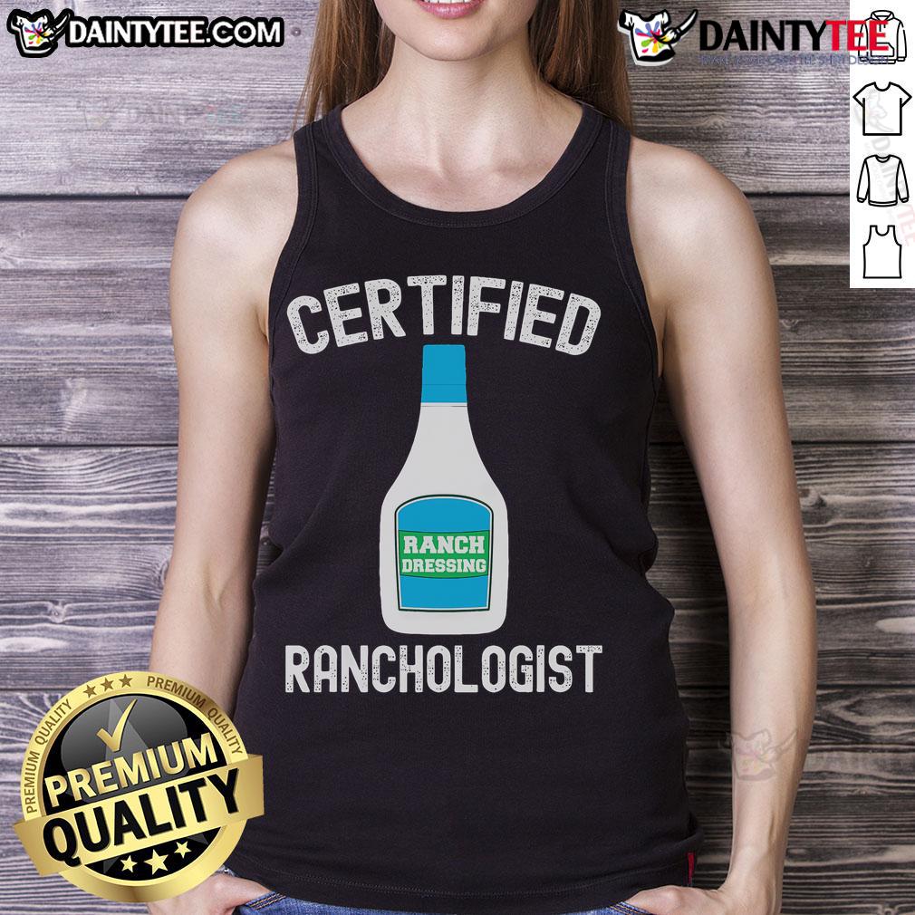 Funny ranch dressing humor tank top featuring playful graphics and text about ranch dressing sauce, perfect for food lovers.