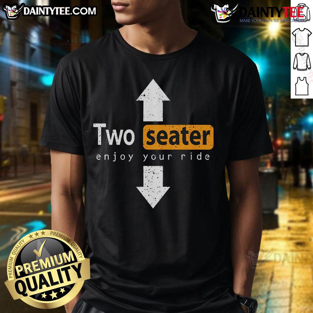 Funny Two-Seater Enjoy The Ride Swingers Wife Swapping T-Shirt design featuring playful graphics and humorous text.