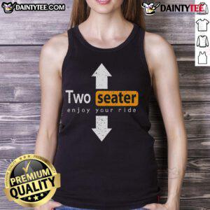 Funny two-seater swingers tank top featuring playful design, perfect for wife swapping and fun outings.