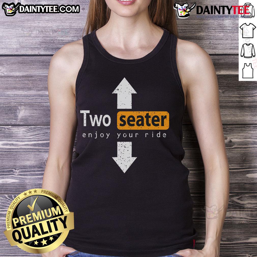 Funny two-seater swingers tank top featuring playful design, perfect for wife swapping and fun outings.