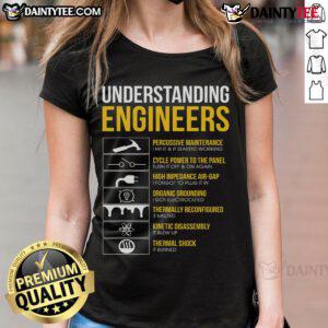 Funny understanding engineers sarcastic engineering ladies tee design featuring humor and creativity for female engineers.