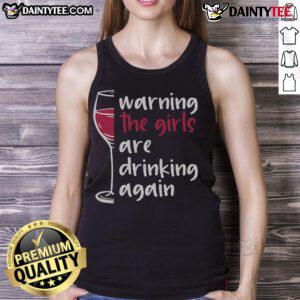 Funny warning wine glass tank top design, perfect for wine lovers who enjoy a good laugh and casual style.
