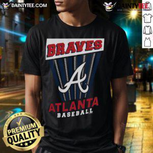 Good Atlanta Braves Baseball Starter T-Shirt in navy blue, featuring bold team logo and comfortable fit for fans.