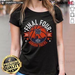 2025 Final Four Ladies Tee featuring Good Auburn Basketball logo in vibrant colors, perfect for fans and supporters.