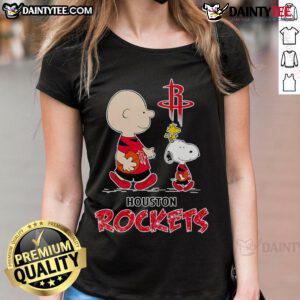 Good Charlie Brown and Snoopy Houston Rockets ladies tee featuring vibrant graphics for fans of all ages.