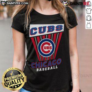 Alt Text: Stylish Good Chicago Cubs Baseball Starter Ladies Tee featuring team logo, perfect for female fans and casual wear.