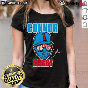 Good Connor Norby Bleeping Ladies Tee featuring a stylish graphic design on a comfortable cotton shirt.