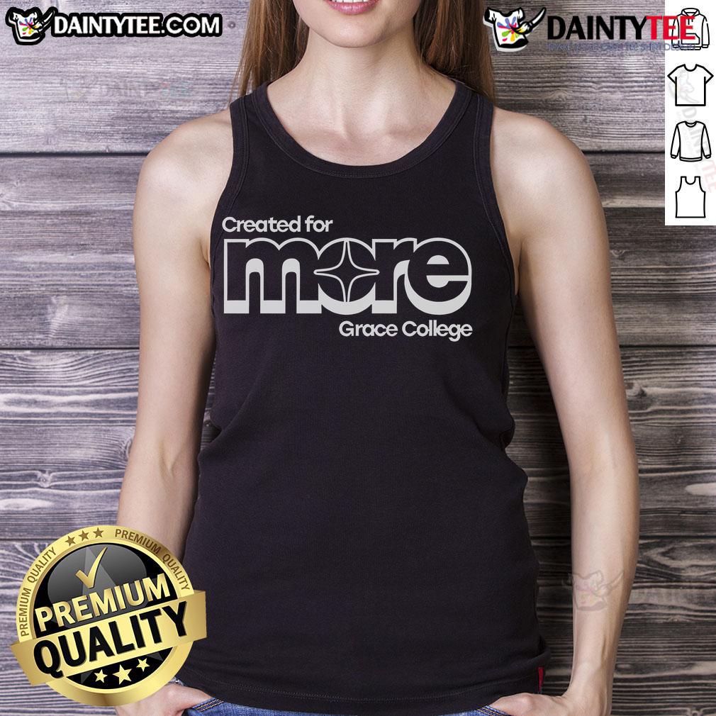 Good Created For More Grace College tank top in vibrant colors, perfect for casual wear and showing school spirit.