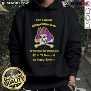Good East Carolina Pirates hoodie featuring midweek merchants O-trips to Omaha with a 42-71 record in Super Bowls.