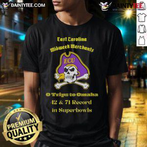 Good East Carolina Pirates T-shirt celebrating 42 and 71 Super Bowl records, perfect for fans and collectors.