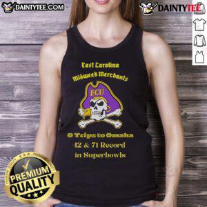 Good East Carolina Pirates midweek merchants tank top featuring Omaha Super Bowl record of 42 and 71.
