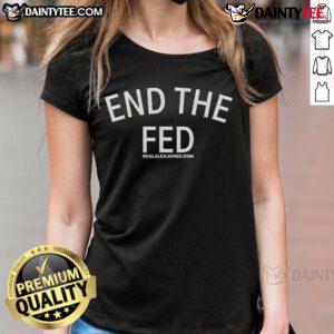 Good End The Fed Ladies Tee featuring bold graphic design, perfect for expressing economic freedom and style.