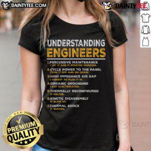 Humorous mechanical engineering ladies tee featuring a clever design for women in engineering.