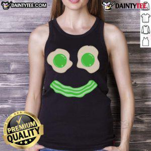 Good Green Eggs and Ham smiley face brunch breakfast tank top design, perfect for fun, casual dining attire.