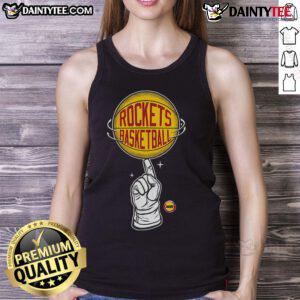 Good Houston Rockets Hardwood Classics finger spin tank top featuring vibrant team colors and classic logo design.