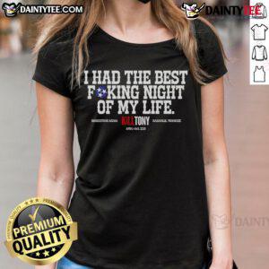 Good Kill Tony Ladies Tee featuring 'Best Fucking Night of My Life' graphic, perfect for fans of the show.