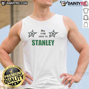 Good My Cup Size Is Stanley tank top featuring a playful graphic design, perfect for casual summer outfits.
