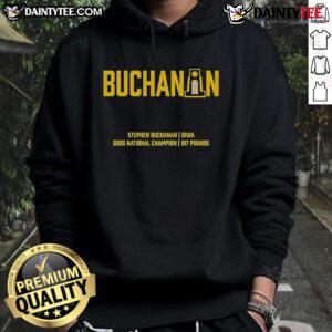 Good Stephen Buchanan 2025 NCAA Iowa Wrestling National Champions Hoodie featuring team colors and logo design.