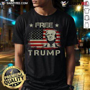 Hot Free Trump Supporters Pro Trump American Flag T-Shirt featuring patriotic design and bold colors for enthusiastic supporters.