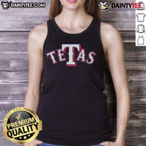 Stylish Hot Tetas Texas Rangers tank top featuring team colors and logo, perfect for MLB fans and summer wear.