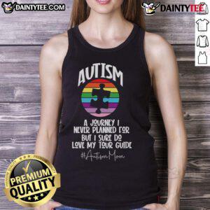 Mom wearing 'Nice Autism' tank top, celebrating her journey with strength and love for her child with autism.