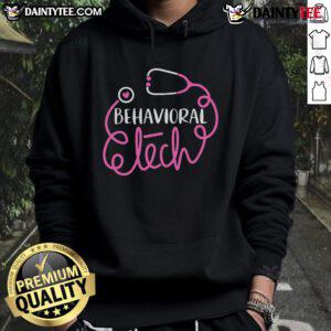 Nice Behavioral Tech Mental Health Tech Hoodie in a cozy setting, showcasing a stylish design for mental health awareness.