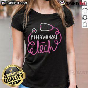 Nice Behavioral Tech Mental Health Tee for ladies featuring a stylish design promoting mental wellness and support.