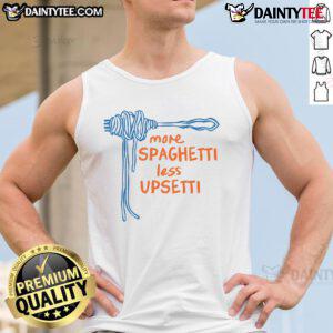 Stylish 'Top More Spaghetti Less Upsetti' tank top with vibrant design, perfect for casual summer outings and fun vibes.