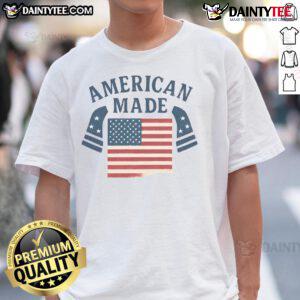 Alt Text: Awesome American Made America Flag T-Shirt featuring a bold graphic of the American flag on a comfortable cotton tee.