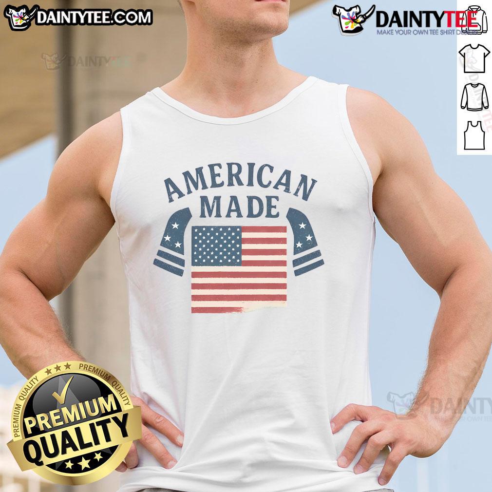 Awesome American Made America Flag Tank Top featuring a vibrant flag design, perfect for patriotic celebrations.