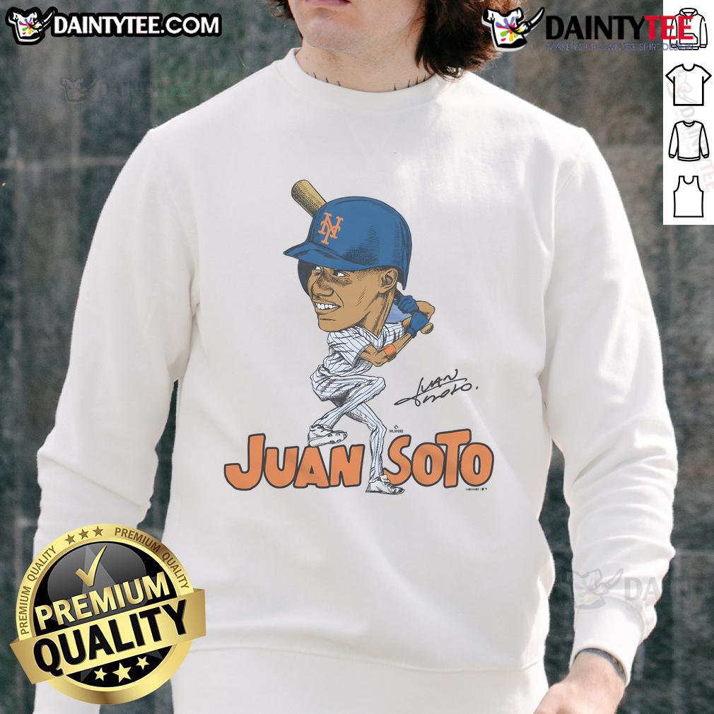 Alt Text: Awesome Mets Juan Soto signature sweatshirt featuring bold graphics and comfortable design for fans.
