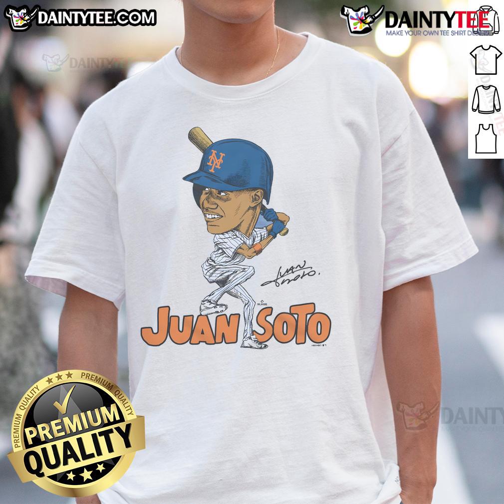 Awesome Mets Juan Soto Signature T-Shirt featuring a bold design and vibrant colors, perfect for baseball fans.