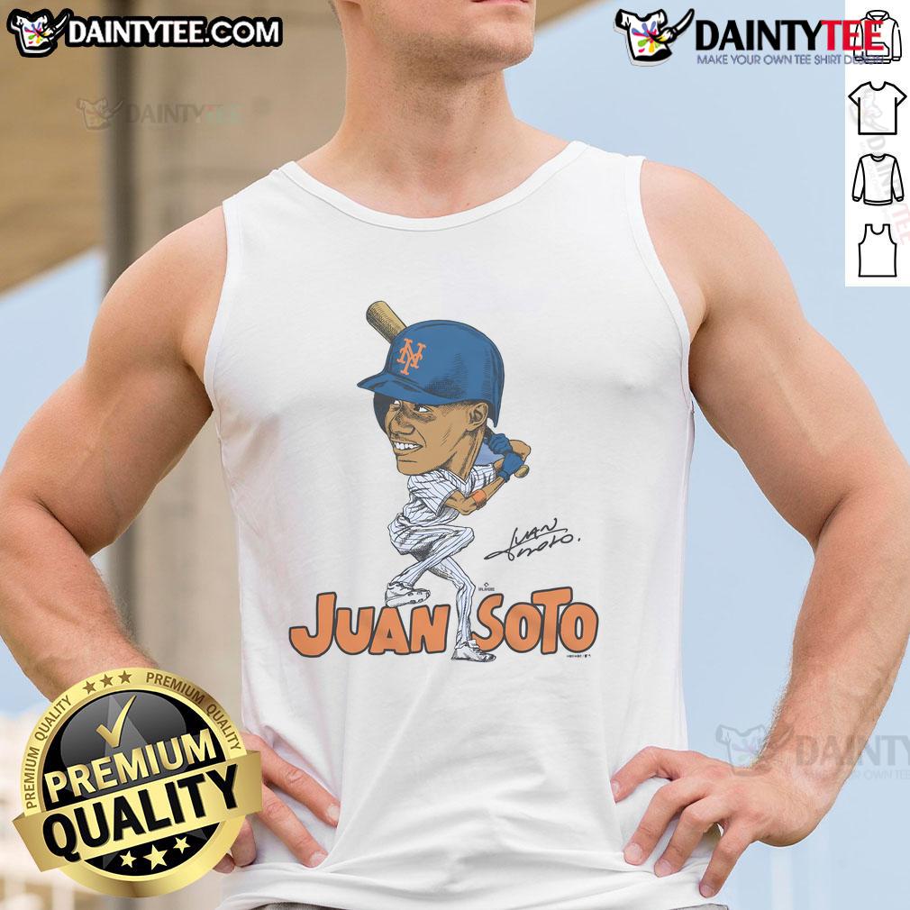 Awesome Mets Juan Soto signature tank top featuring vibrant team colors and stylish design for fans.
