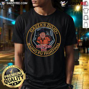 Funny Gazza's Dojo Kung Fu Fighting T-Shirt featuring a playful design celebrating martial arts humor.