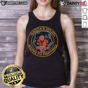 Funny Gazzas Dojo 'Everybody Was Kung Fu Fighting' tank top featuring a vibrant design and humorous martial arts theme.