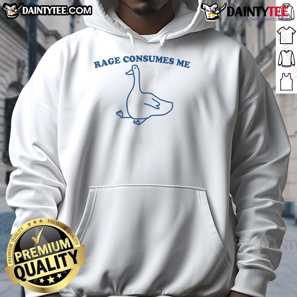 Funny Rage Consumes Me Silly Goose Hoodie featuring a playful design with a cartoon goose graphic and vibrant colors.