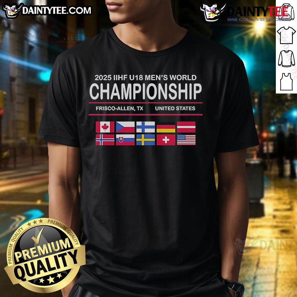 Good 2025 IIHF U18 Men's World Championship T-Shirt featuring bold graphics and vibrant colors for hockey fans.