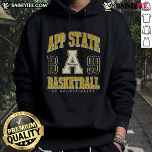 Appalachian State Mountaineers basketball hoodie in navy blue, featuring team logo and comfortable fit for fans.